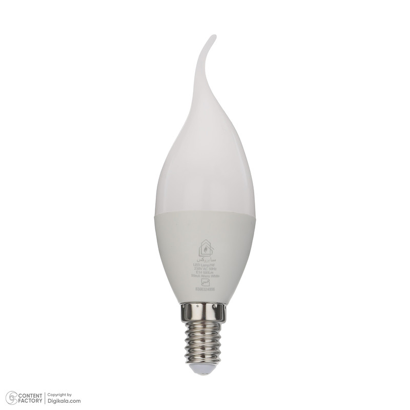 لامپ اس ام دی 7 وات سایروکس مدل شمعی اشکی پایه E14 بسته 2 عددی