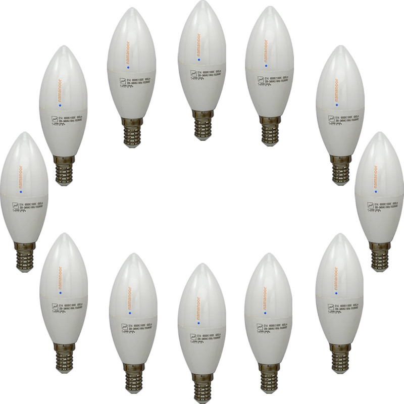 لامپ ال ای دی 7 وات نمانور مدل شمعی پایه E14 بسته 12 عددی